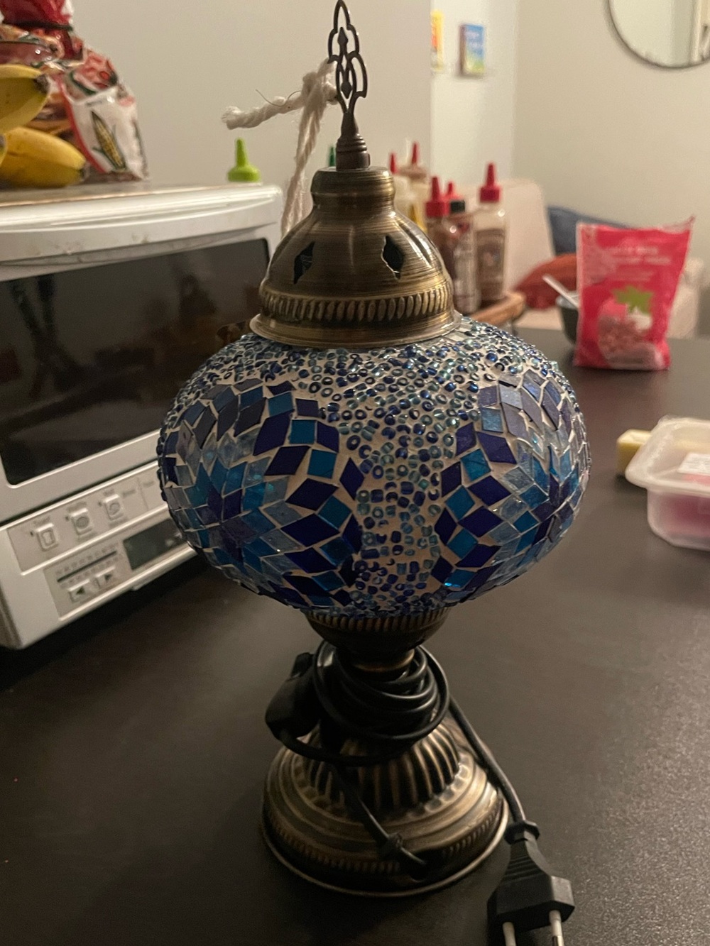 Blue Mosaic handmade Turkish Lamp